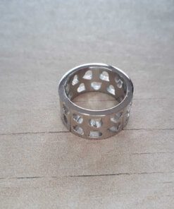 ANILLO DE ACERO CALADO. ANCHO 10 MM,  NUMERO 12