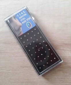 CAJA DE PIERCING DE NARIZ RECTO STRASS BLANCO X 40 UNIDADES