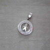 DIJE DE ACERO CIRCULO DE STRASS CON NENE EN EL INTERIOR. DIÁMETRO 20 MM