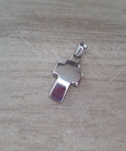 DIJE DE ACERO CRUZ PULIDA 12 X 23 MM