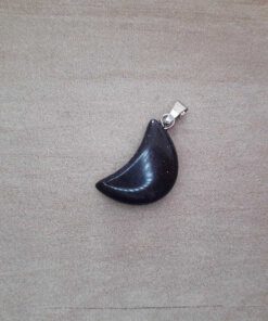 DIJE DE ACERO DE PIEDRA LLUVIA DE ESTRELLAS EN FORMA DE LUNA. 10 X 20 MM
