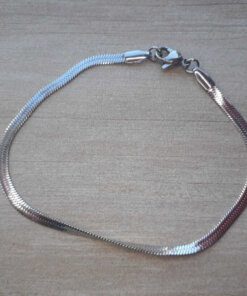 PULSERA DE ACERO COLA DE RATÓN CHATA 3 MM X 19 CM