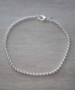 PULSERA DE ACERO BLANCO ROLO CUADRADA 3.0 LARGO 18 CM