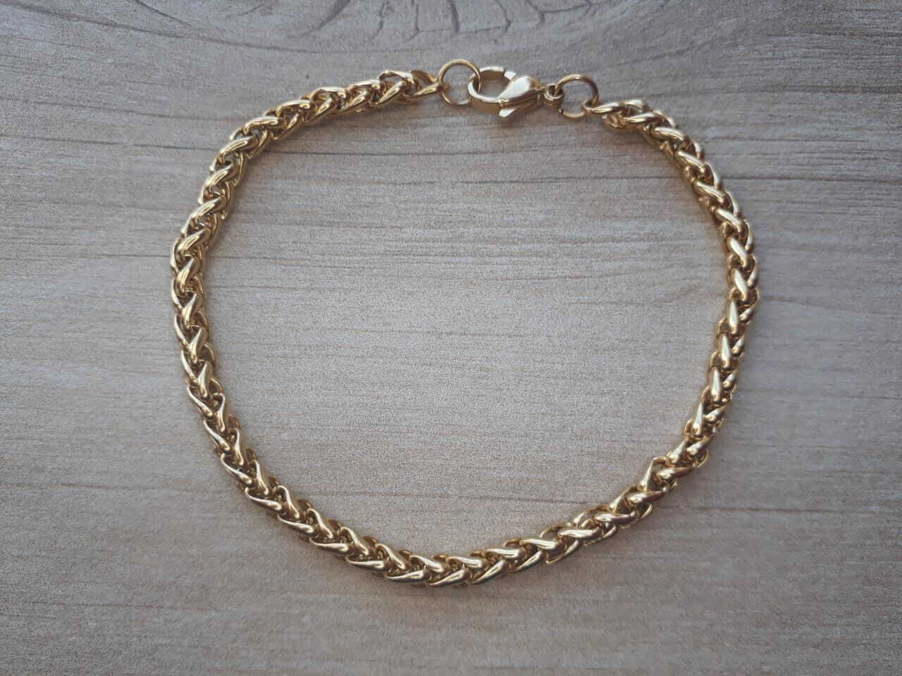 PULSERA DE ACERO DORADO ESPIGA 4.0
