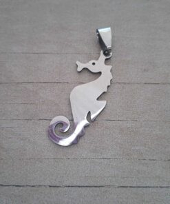DIJE DE ACERO HIPOCAMPO 16 X 36 MM