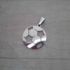 DIJE DE ACERO PELOTA DE FÚTBOL CHAPA GAJOS CALADOS. DIÁMETRO 22 MM