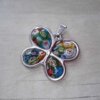 DIJE DE ACERO MARIPOSA MURANO VERDE. 37 X 34 MM