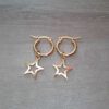 ARO DE ACERO DORADO ARGOLLA 14 MM CON ESTRELLA CALADA