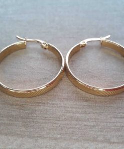 ARO DE ACERO DORADO ARGOLLA 30 MM RAYAS PLANA