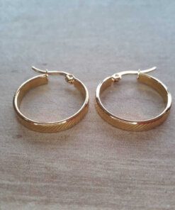 ARO DE ACERO DORADO ARGOLLA 25 MM RAYAS PLANA