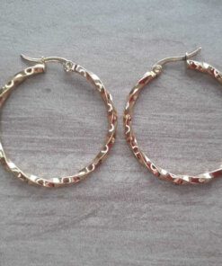 ARO DE ACERO DORADO ARGOLLA 30 MM TORZADA