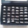 ANILLOS DE ACERO ESMALTADO NEGRO X 36 UNIDADES SURTIDOS EN MEDIDAS