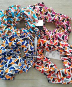 SCUNCI DE TELA ESTAMPADO X 12 UNIDADES SURTIDA EN COLORES