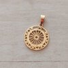 DIJE DE ACERO DORADO MEDALLA 20 MM CALADA.