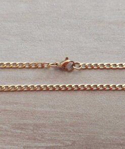 CADENA DE ACERO DORADO GRUMET 0.8. Paquete x 10 unidades