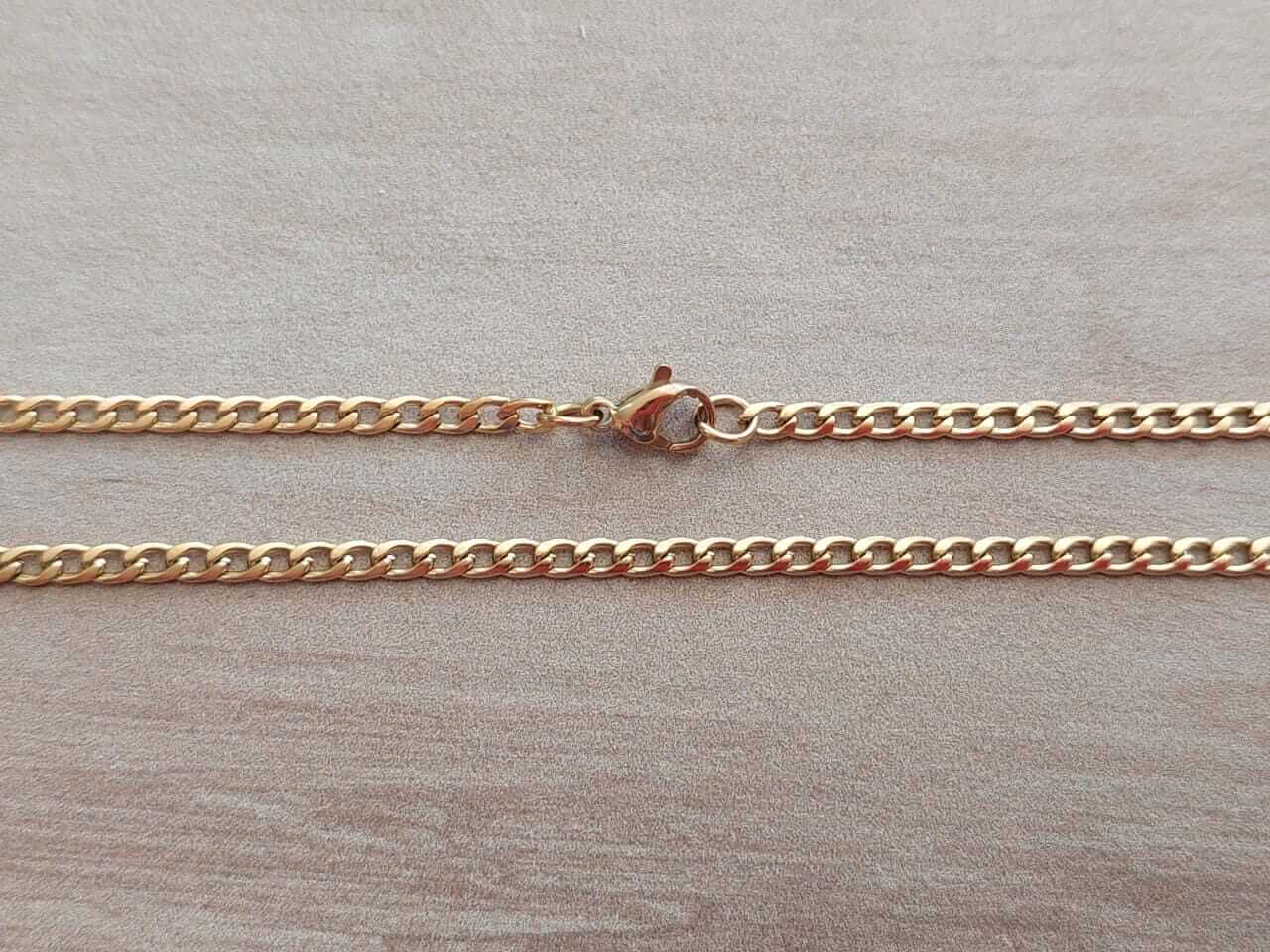CADENA DE ACERO DORADO GRUMET 0.8. Paquete x 10 unidades