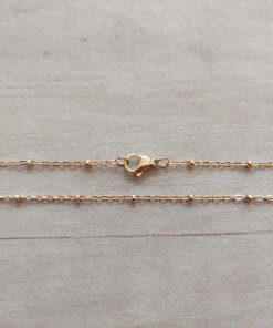 CADENA DE ACERO DORADO ESPEJITO CON BOLITA 2 MM