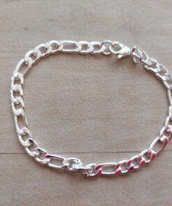 PULSERA DE ACERO BLANCO FIGARO 1.6 LARGO 20 CM