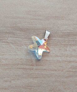 DIJE DE ACERO ESTRELLA DE MAR 16 MM DE ACRÍLICO TORNASOLADO.