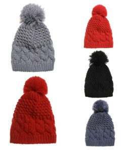 Gorro tejido dama con pompom x1u