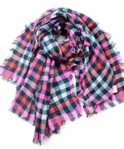 Pañuelo cuadrado tejido cuadrille multicolor 140 X 140 CM