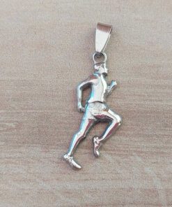 DIJE DE ACERO FIGURA ATLETA MASCULINO 15 X 37 MM