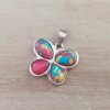 DIJE DE ACERO MARIPOSA PIEDRA MULTICOLOR. 27 X 24 MM