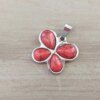 DIJE DE ACERO MARIPOSA PIEDRA ROJA. 27 X 24 MM