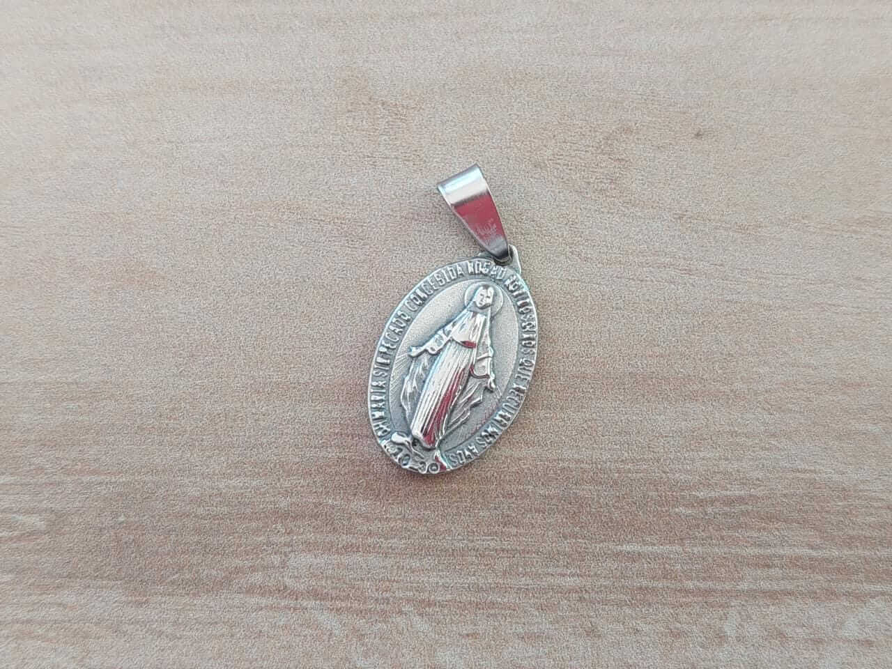 DIJE DE ACERO MEDALLA MILAGROSA 15 X 22 MM