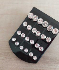 BLISTER DE AROS DE ACERO STRASS 6 - 8 - 10 MM BLANCO X 12 PARES