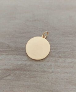 DIJE DE ACERO DORADO MEDALLA 20 MM PARA GRABAR PULIDA AMBAS CARAS.- ESPESOR 1,5 MM.