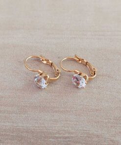 ARO DE ACERO DORADO BRISURA CON CUBIK 6 MM COLOR CRISTAL