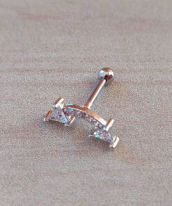 ARO ACERO PIERCING DOBLE FLECHA CON STRASS