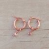 ARO ACERO ROSE ARGOLLA 15 MM CON LAGRIMA CUBIK BLANCO