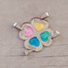 DIJE DE ACERO 4 CORAZONES 20 MM ESMALTADOS PARA PARTIR AMIGOS