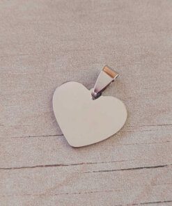 DIJE DE ACERO CORAZÓN 20 MM PARA GRABAR PULIDO DE UN SOLO LADO - 1 MM ESPESOR
