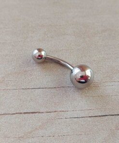 PIERCING OMBLIGO DOBLE BOLITA 1.6 X 10 X 5/8 MM