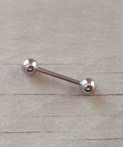 PIERCING BARRA LENGUA 1.6 DE 16 MM CON 2 BOLITAS 6 MM X UNIDAD