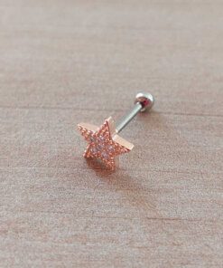 ARO ACERO ROSÉ PIERCING ESTRELLA CON STRASS