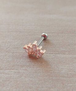 ARO ACERO ROSÉ PIERCING CORONITA CON STRASS