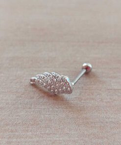 ARO ACERO PIERCING ALA CON STRASS. 13 MM