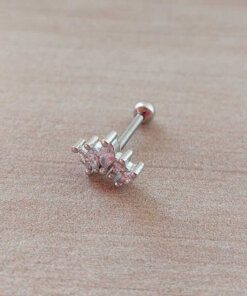 ARO ACERO PIERCING CORONITA CON STRASS