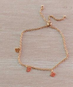 PULSERA AJUSTABLE DE ACERO DORADO ESPEJITO CON TRES OJITOS TURCOS