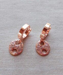 ARO ACERO ROSE ARGOLLA 3 X 13 MM CON DIJE CON STRASS