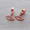 ARO ACERO ROSE ARGOLLA 3 X 13 MM CON DIJE LABIOS CON STRASS