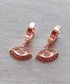 ARO ACERO ROSE ARGOLLA 3 X 13 MM CON DIJE OJO TURCO CON STRASS