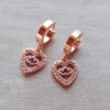 ARO ACERO ROSE ARGOLLA  3 X 13 MM CON DIJE CORAZÓN CON STRASS Y OJO AZUL
