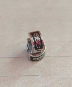 ARO DE ACERO ARGOLLA 12 MM ESMALTADA NEGRO CON BISAGRA.
