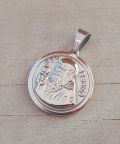 DIJE DE ACERO MEDALLA SAN BENITO 27 MM