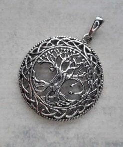 DIJE PLATA MEDALLA ÁRBOL DE LA VIDA CALADO. DIÁMETRO 33 MM